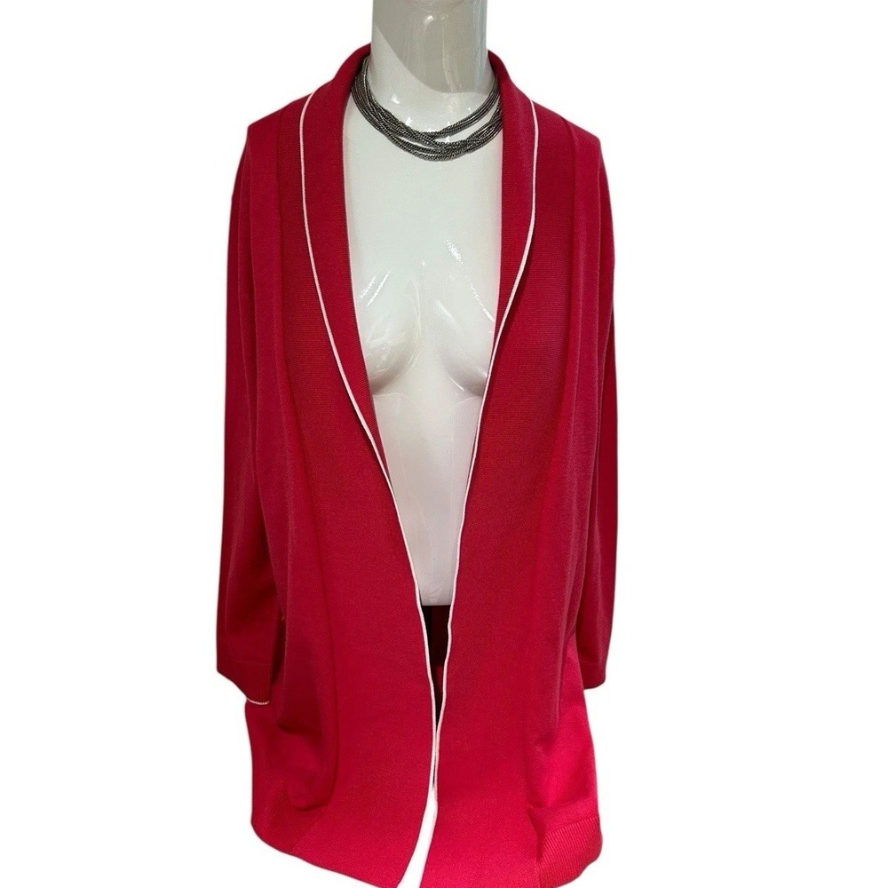NWT Linda Matthews|cardigan Large Petite‎ | Soft|LP Loose| Flowing Stunning Pink